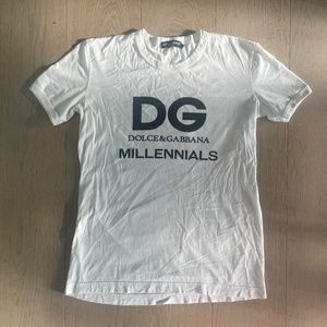 Dolce & Gabbana Millennials Tshirt, IT 40, UK 8, White Short Sleeve